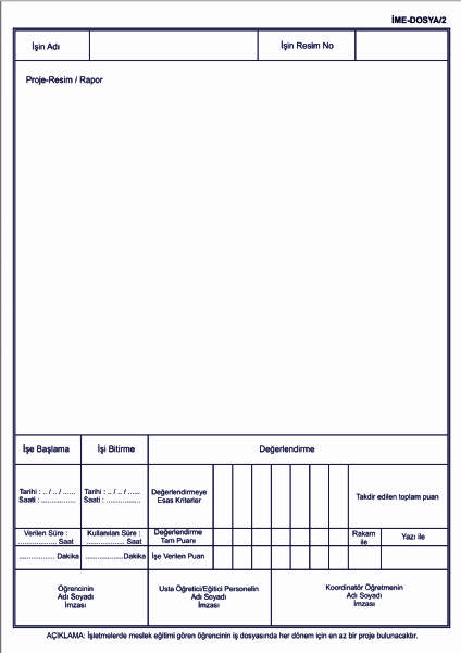 İşletmelerde Meslek Eğitimi Öğrenci İş Dosyası