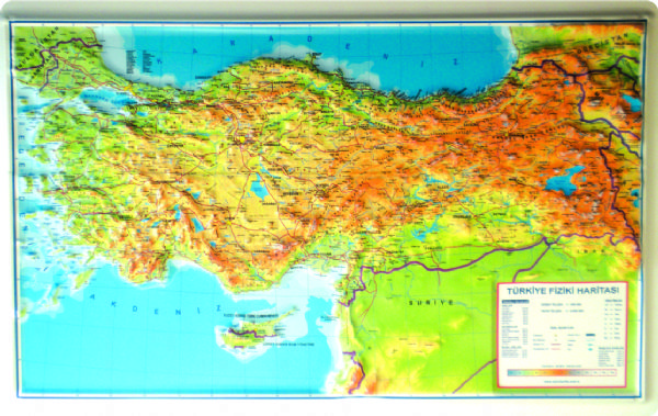 Türkiye Fiziki Haritası Kabartma (35 Cm X 50 Cm)