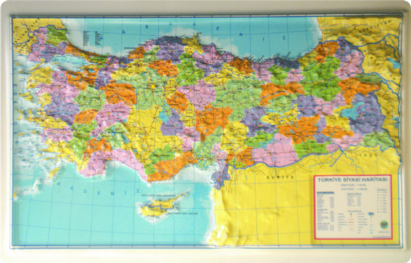 Türkiye Siyasi Haritası Kabartma (70 Cm X 100 Cm)