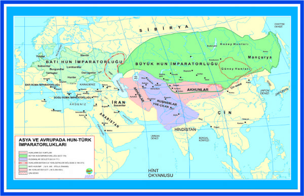 Hun Türk İmparatorluğu(Çıtalı - 70 Cm X 100 Cm