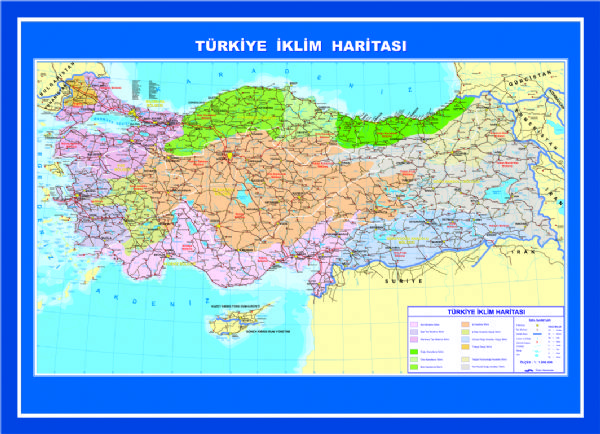 Türkiye İklim Haritası (70 Cm X 100 Cm)